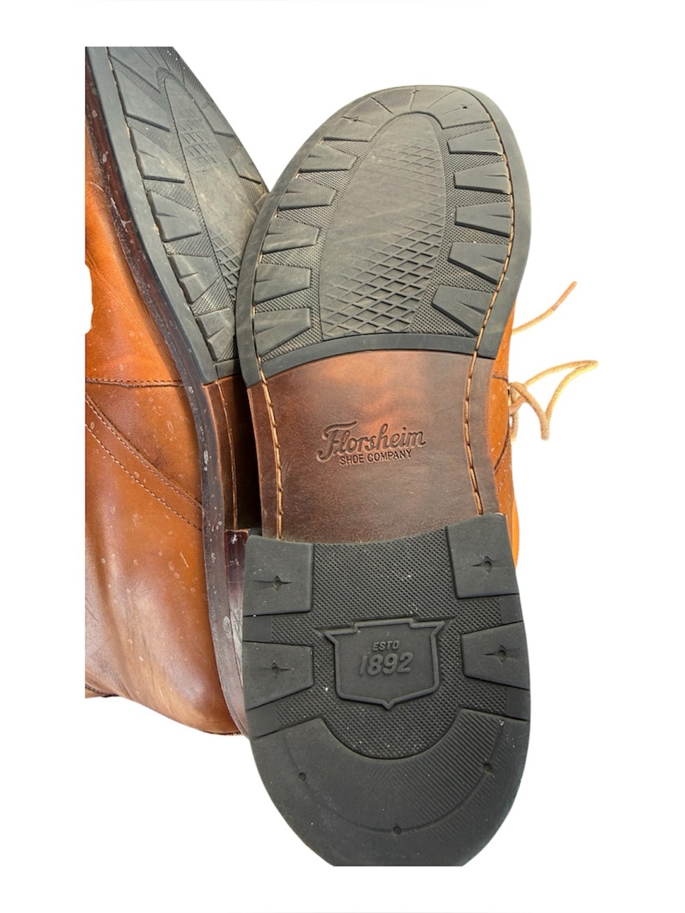 FLORSHEIM ANTHEM PLAIN TOE CHUKKA BOOTS SADDLE TAN LEATHER 12 MEDIUM - Picture 7 of 14